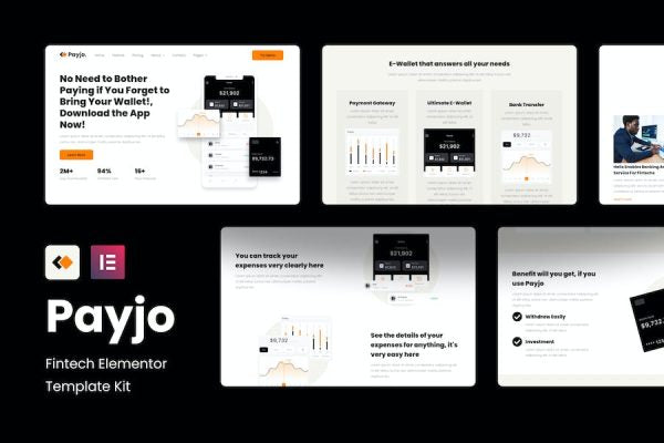 Payjo – Fintech Elementor Template Kit