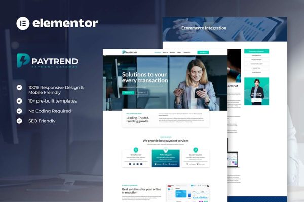 Paytrend – Online Payment Gateaway Elementor Template Kit
