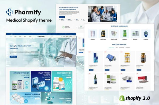 Pharmify - Pharmacy & Medical Store Shopify Theme Responsive, Multipurpose Medical Mirjana Supplies, Drugstore, Hospital Clinics Pharma Online Stores.