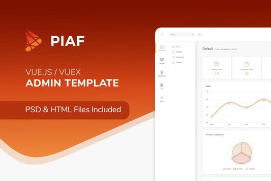 Piaf Vuejs – Vuejs Admin Template Clean and Organised Code – Awesome Design