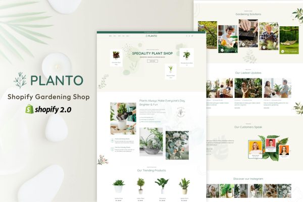 Planto - Shopify Gardening Shop Planto ECommerce Theme, Garderning Multipurpose, Retail, Dropshipping,2.0, online garden shopping.