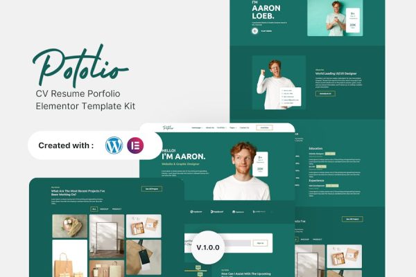Potolio – CV Resume Porfolio Elementor Template Kit