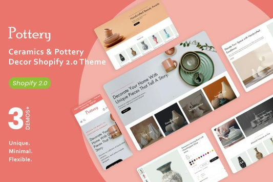 Potsy - Ceramics & Pottery Decor Shopify 2.0 Theme Ceramics & Pottery Decor Shopify Theme, Handmade Pottery, Minimal Decor Stores, Shopify Online Store