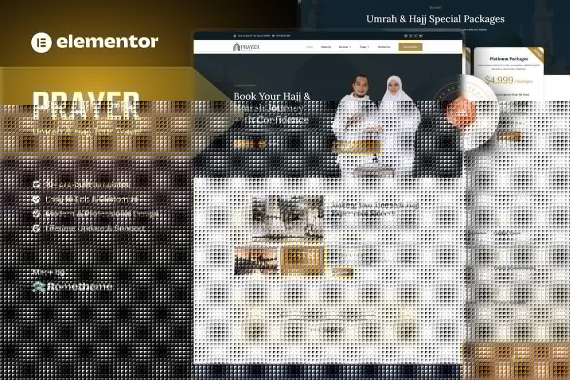 Prayer – Umrah & Hajj Tour Travel Elementor Template Kit
