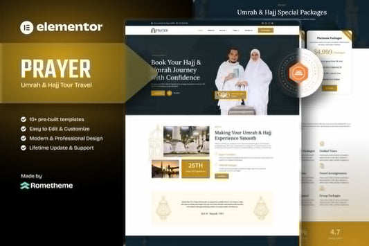 Prayer – Umrah & Hajj Tour Travel Elementor Template Kit