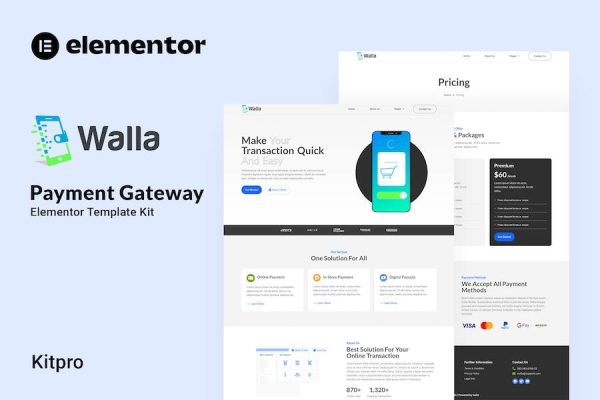 Walla – Payment Gateway Elementor Template Kit
