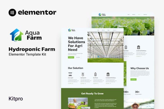 Aquafarm – Hydroponic Farm Elementor Template Kit