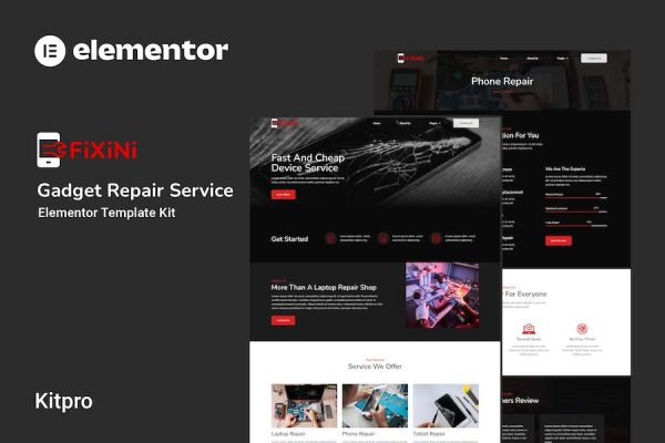 Fixini – Gadget Repair Service Elementor Template Kit