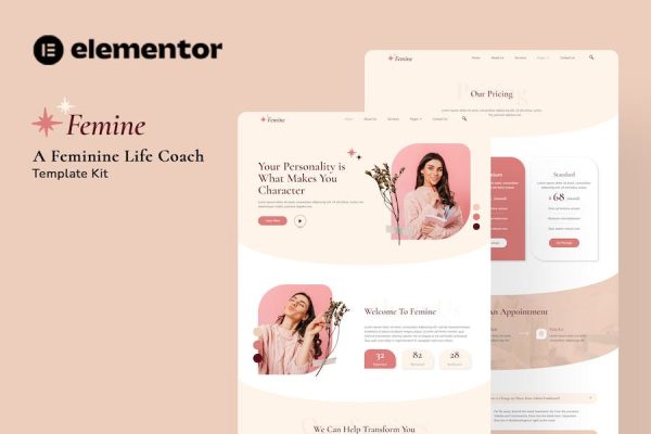 Femine – Feminine Life Coach Elementor Template Kit