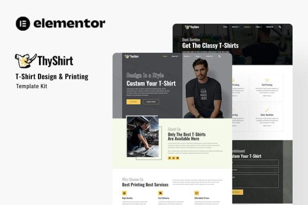 Thyshirt – TShirt Design and Printing Elementor Template Kit