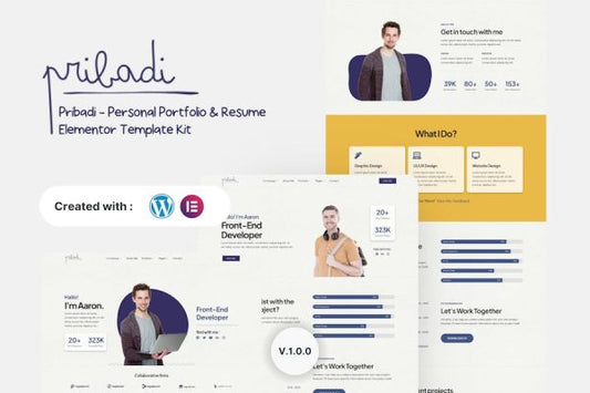 Pribadi – Personal Portfolio & Resume Elementor Template Kit