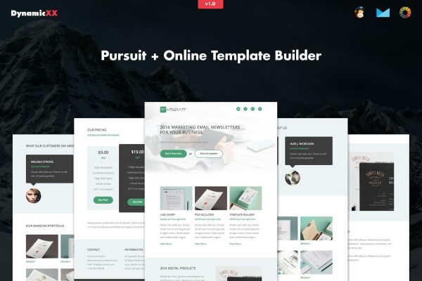 Pursuit – Responsive Marketing / Business Email Pursuit – Responsive Marketing / Business Email + Online Template Builder.