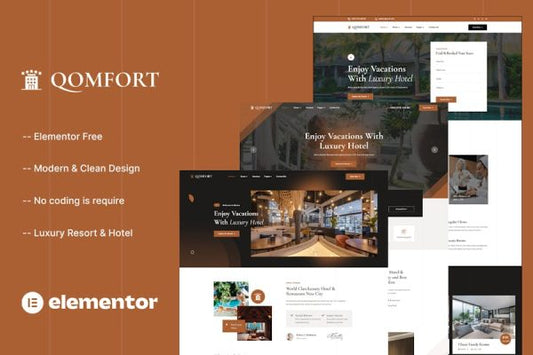 Qomfort – Hotel Booking Elementor Template Kit