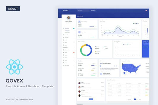 Qovex – React Js Admin & Dashboard Template Qovex is an admin dashboard template that is a beautifully crafted, clean & minimal designed admin..