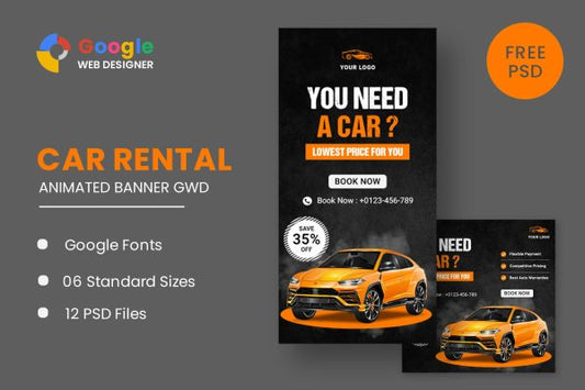 Rent A Car HTML5 Banner Ads GWD Rent A Car HTML5 Banner Ads GWD