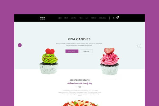 Riga – Candy & Sweets HTML Template Candy & Cakes