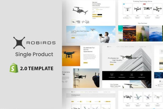 Robirds - Minimal Single Product Shopify Theme Simple Clean Responsive Shopify Theme for Minimal & One Page, Single Product Shop eCommerce Websites