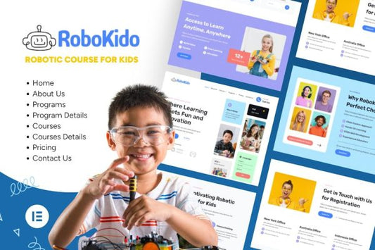 Robokido – Online Learning Courses for Kids Elementor Template Kit