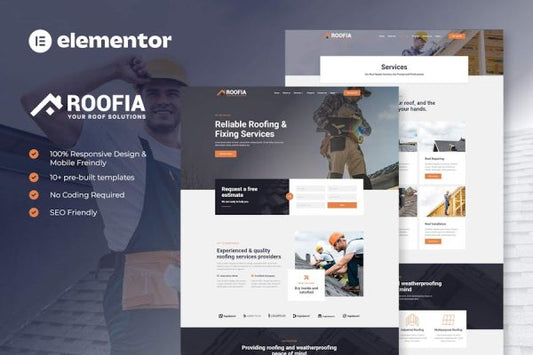 Roofia – Roofing Services Elementor Template Kit