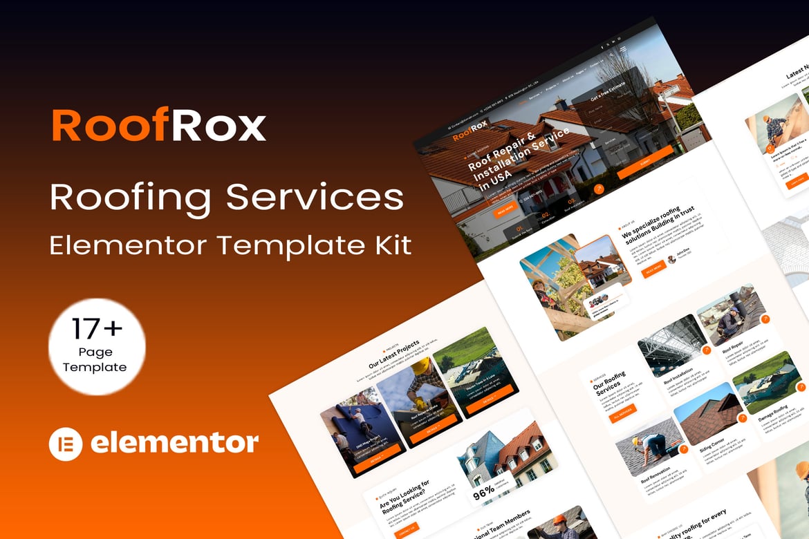 Roofrox – Roofing Services Elementor Template Kit