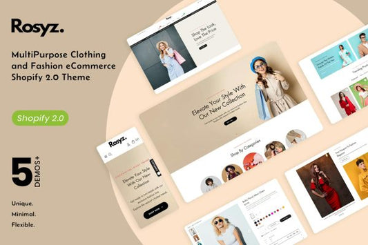 Rosyz - MultiPurpose Clothing and Fashion Store Clothing & Fashion Shopify Store, Multipurpose Fashion Shopify Theme, Minimal Clean Clothing Store
