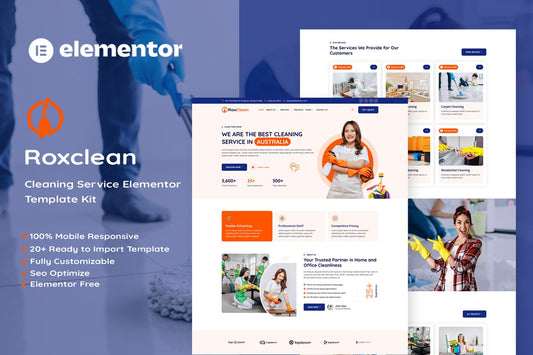 RoxClean – Cleaning Services Elementor Template Kit