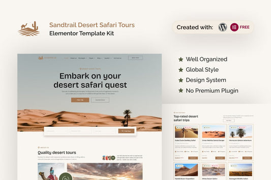 Sandtrail – Desert Safari Tours Elementor Template Kit