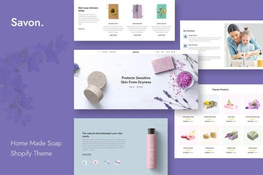 Savon - Handmade Soap, Cosmetics Beauty Shopify Lifestyle, Wellness & Skincare, Cosmetics eCommere Template. Feminine, Fully Customizable Shop Theme