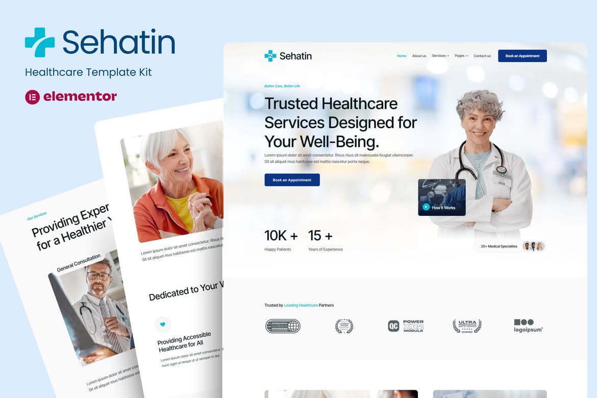 Sehatin – Health Care Service Elementor Template Kit