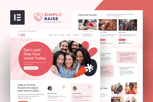 SimplyRise – Charity & Donation Elementor Template Kit