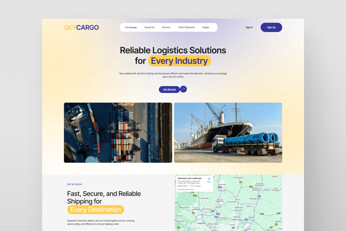 Skycargo – Logistic Cargo & Logistics Elementor Template Kit
