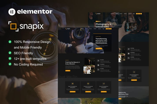 Snapix – Photography & Videography Services Elementor Template Kit