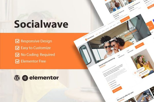 SocialWave – Social Media & Digital Marketing Service Elementor Template Kit