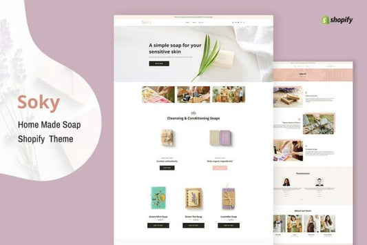 Soky - Handmade Soap, Organic Shopify Theme Personal care, Wellness and Cosmetics eCommerce Template. Cutomizable Minimal, Multipurpose Shopify.