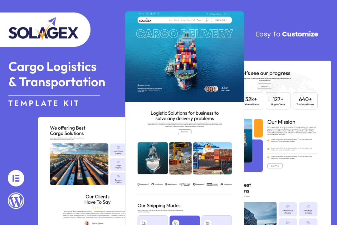 Solagex – Logistics & Transportation Elementor Template Kit