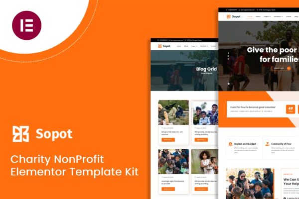 Sopot – Charity Elementor Pro Template Kit
