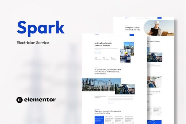 Spark – Electrician Service Elementor Template Kit