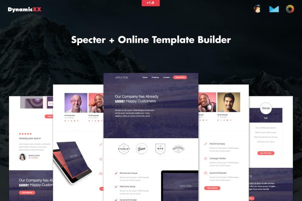 Specter – Responsive Agency Email + Online Builder Specter – Responsive Email + Online Builder. Agancy / App template for companies or personal use.