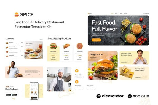 Spice – Fast Food & Delivery Restaurant Elementor Template Kit