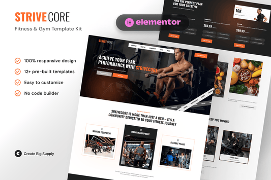 StriveCore – Fitness & Gym Elementor Template Kit