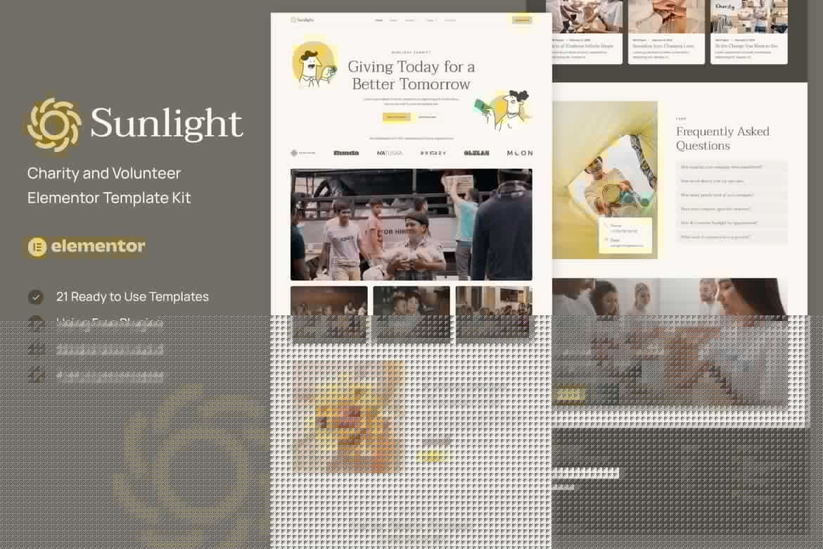 Sunlight – Charity and Volunteer Elementor Template Kit