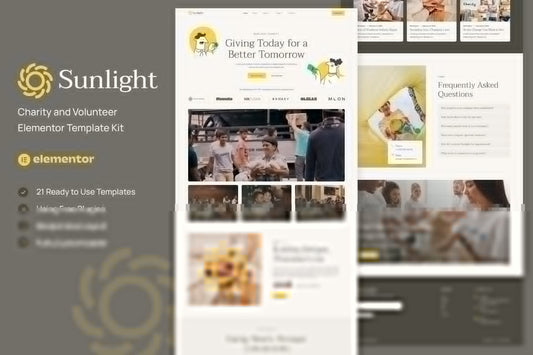 Sunlight – Charity and Volunteer Elementor Template Kit