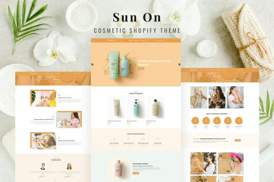 SunOn - Skin Care Products, Wellness Shopify Theme Cosmetics Store Shopify Template for Body Care, Skin Treatments, Perfumes, Soaps, Shampoo, Makeup.