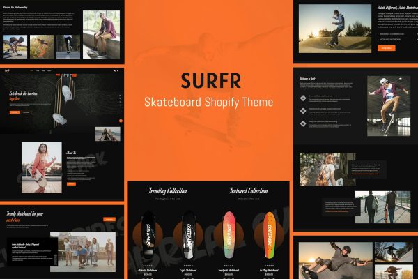 Surfr - Skateboard Single Product Shopify Theme Skating, Fun Games and Entertainment Sports & Adventure Sport Responsive eCommerce Shopify Template