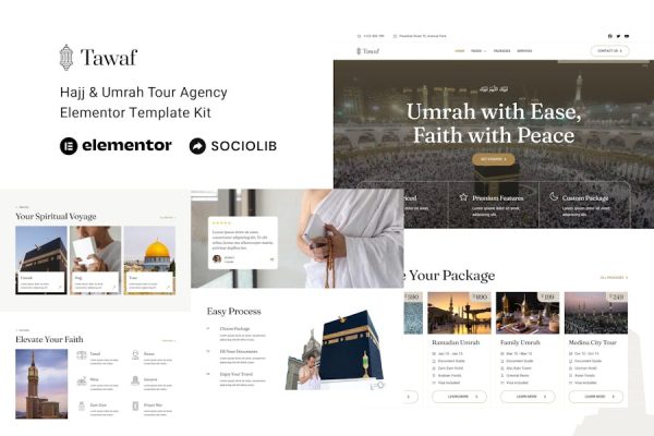 Tawaf – Hajj & Umrah Tour Agency Elementor Template Kit