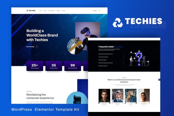 Techies – Technology Branding Agency Elementor Pro Template Kit