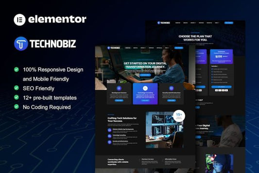 TechnoBiz – IT Solutions & Services Elementor Pro Template Kit