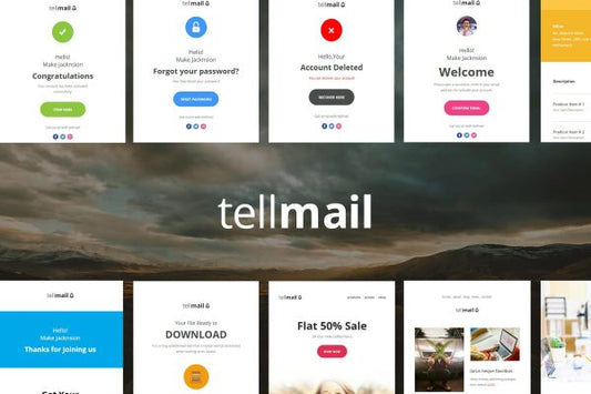 tellmail – 20 Unique Responsive Email Set tellmail – Responsive Email Templates is a Modern and Clean Design email templates.20 Different Noti