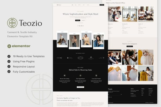 Teozio – Garment & Textile Industry Elementor Template Kit