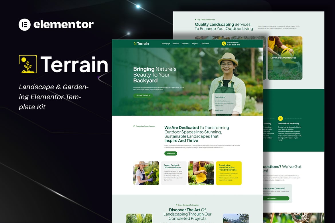 Terrain – Landscape & Gardening Elementor Template Kit
